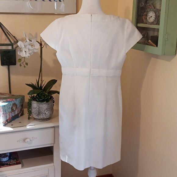 Donna Ricco White Textured Dress. Old Money. - Picture 7 of 13
